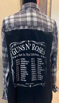 Vintage Gray/Black/White Flannel Shirt Guns N’ Roses