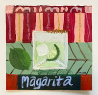 Margarita on claret & pink stripes