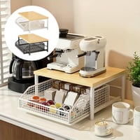 Image 1 of Kitchen Countertop Organiser Multi-Use Shelf for Microwave Spices Coffee Machine & Printer 