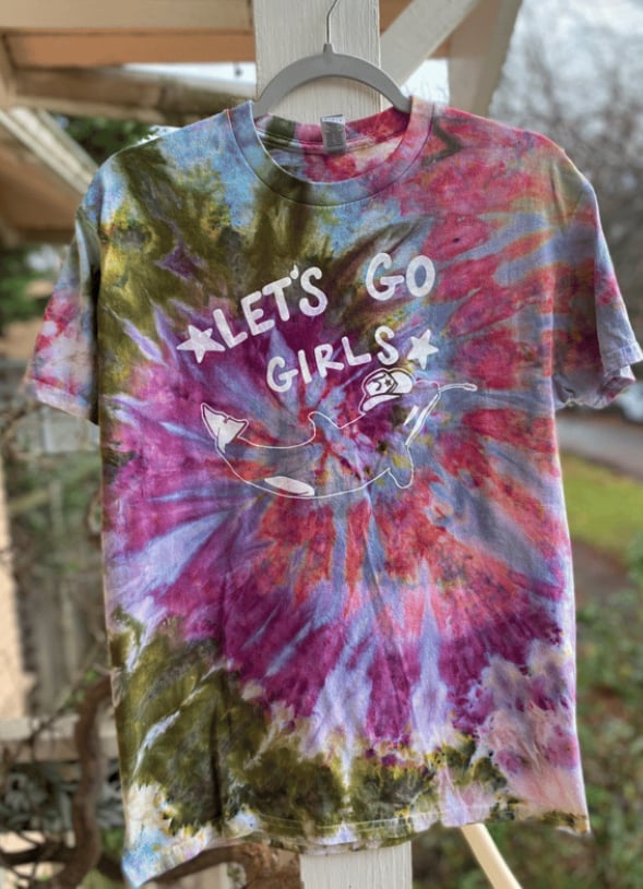 Image of MEDIUM Let's Go Girls Tie Dye Shirt 1