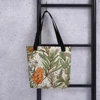 Image 1 of Art Nouveau Inspired Light and Airy Boho Floral Sketch Tote Bag