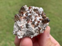 Image 3 of Smoky Quartz & Garnets On Feldspar Specimen #1907