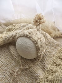 Image 8 of Knitted set - blanket and bonnet with pompom