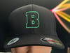 Berthold City Bold Green Boston B Outline Black Flexfit Hat