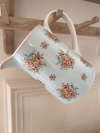 Image 1 of Pale Blue Floral Jug