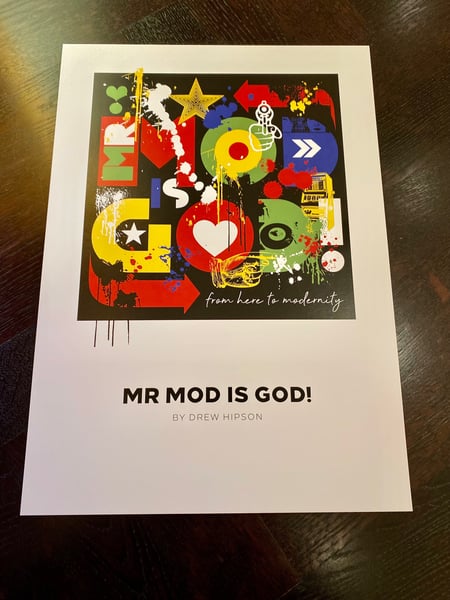 Image of New! Mr Mod Is God A3 Pop Art Print. 