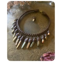Image 1 of The Empress Necklace - Mixed Jaspers and Dark Brown Leather Deux