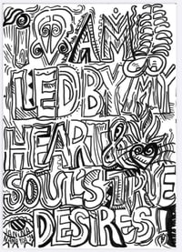 Image 2 of 'I Am Led By My Heart & Soul's True Desires' Print & Colour In!
