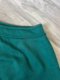 Image 2 of new green one shoulder yhick ribbed top 