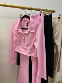 Image 2 of cropped collar flared set 
