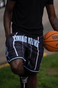 Image 2 of Black Authentic Pinstripe Livingstone Shorts 