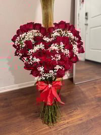 Image 5 of Luxury Heart bouquet, with custom quote on ribbon 