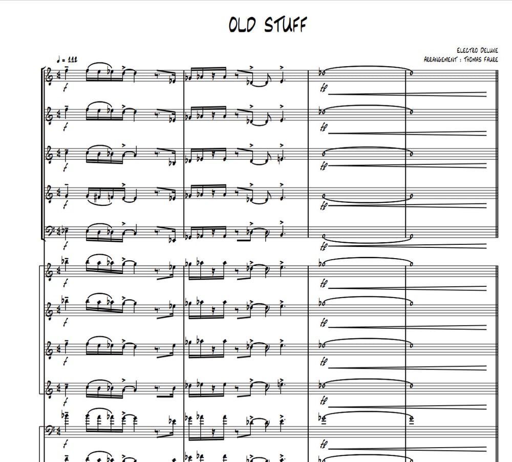 Image of « Old stuff » arrangement for Big Band