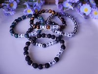 Image 1 of #1 Dad  Bracelet/Gemstone Stretch Bracelet | Father's Day Bracelets