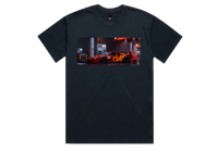 Image 1 of Oversized Navy "FERRARI" Tee W/Orange Writing