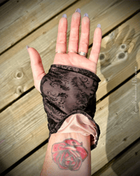 Image 13 of Custom Glam Goth Silk Gloves