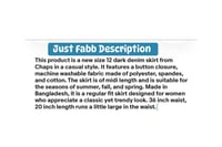 Image 6 of New Sz 12 Chaps Dark Denim Skirt # 19*15