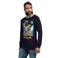 Image 9 of I Ride With Jesus Surfing Dark Unisex Long Sleeve Tee