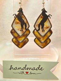 Image 2 of Handcrafted Resin Horse Silhouette Earrings 