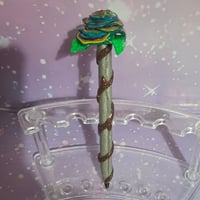 Teal rose pen