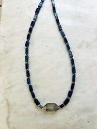 Image 2 of *new* BLUE AVENTURINE + GRAY QUARTZ necklace