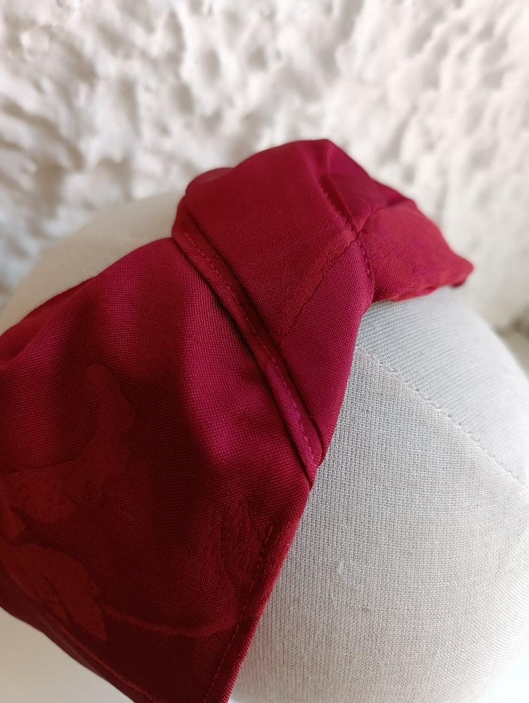 Image of Cerchietto a fascia jackard raso rosso