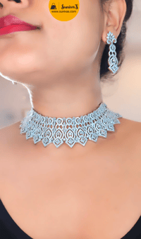 Image 1 of Arohi_AD Choker Set - Party Choker Set with Earrings