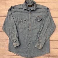 Image 1 of Vintage Eddie Bauer 3 Fly Light Denim Button Up - L