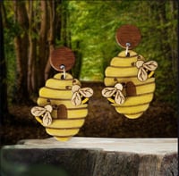 Image 2 of 3D Beehive Earrings 
