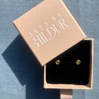 Image 1 of Moss Green Diamond Stud Earrings