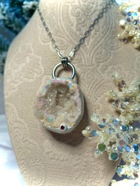 Image 1 of “Fresh Fallen Snow” Aura Quartz Geode