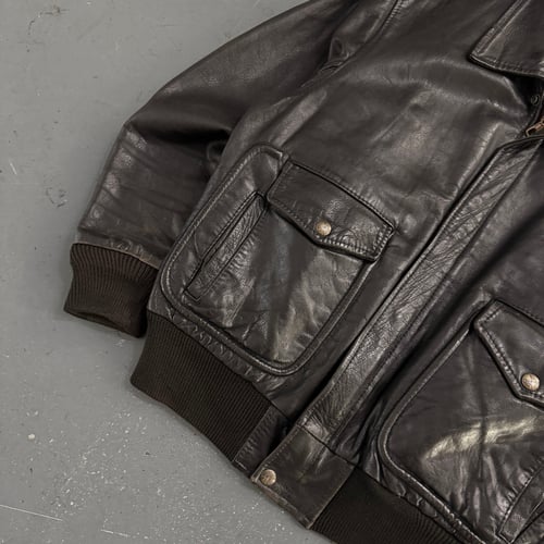 Image of Vintage American leather flying jacket, size large