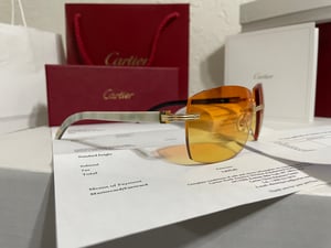 Image of AUTHENTIC CARTIER CT0286O 003 - [MIXED HORN] CUSTOM LENS 005