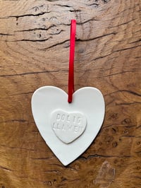 Image 1 of Heart Christmas Decoration 'Dolig Llawen'