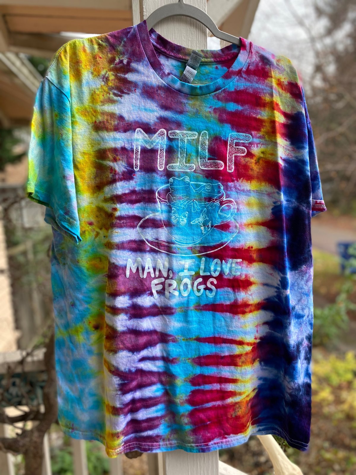 Image of XL MILF Man I Love Frogs Tie Dye Shirt 4