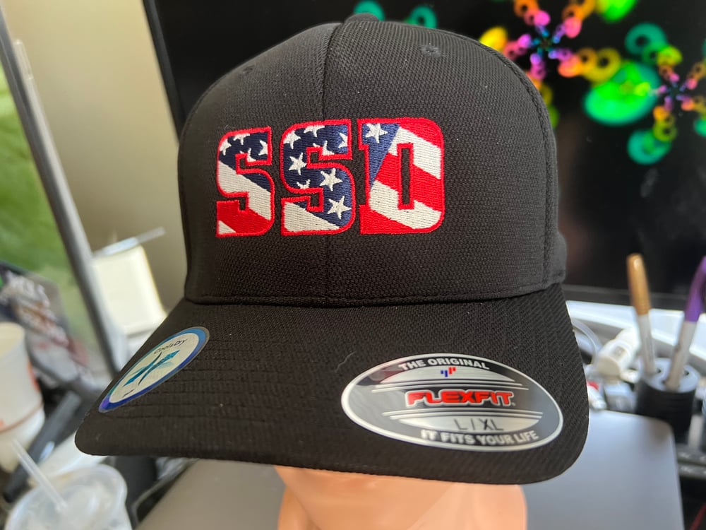 Black Flexfit SSD Democracy Hat (Front/no rear/no side)