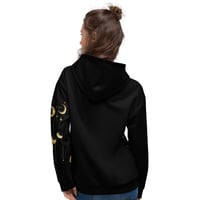 Image 4 of Black and Gold Celestial Astrology Inspired Suns and Moon Geometric Unisex Hoodie