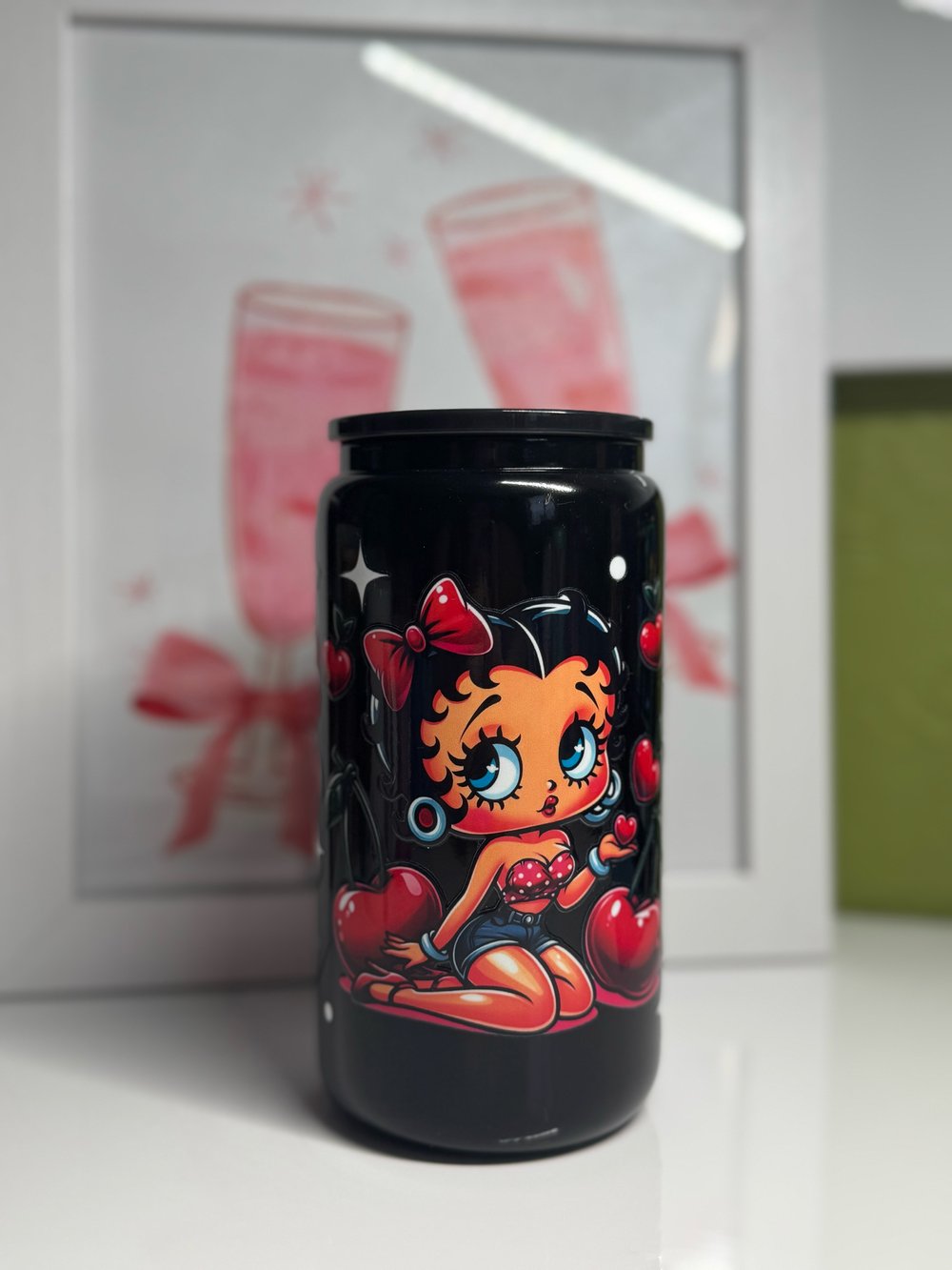 Image of 16oz Black Libby Cup - Betty 