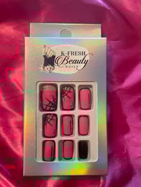 Image 1 of Nails - Short (Pink Cartoon)