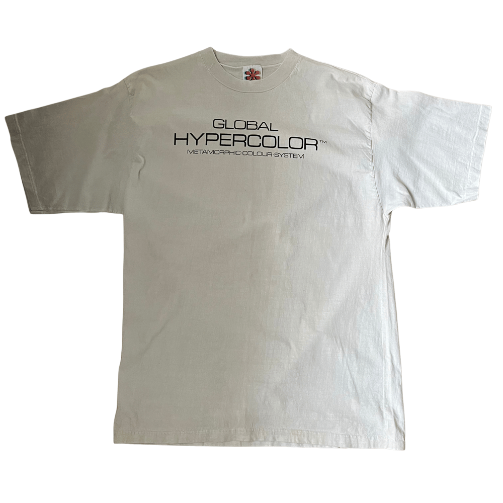 Image of Vintage Global Hypercolor spellout t shirt: Size XL