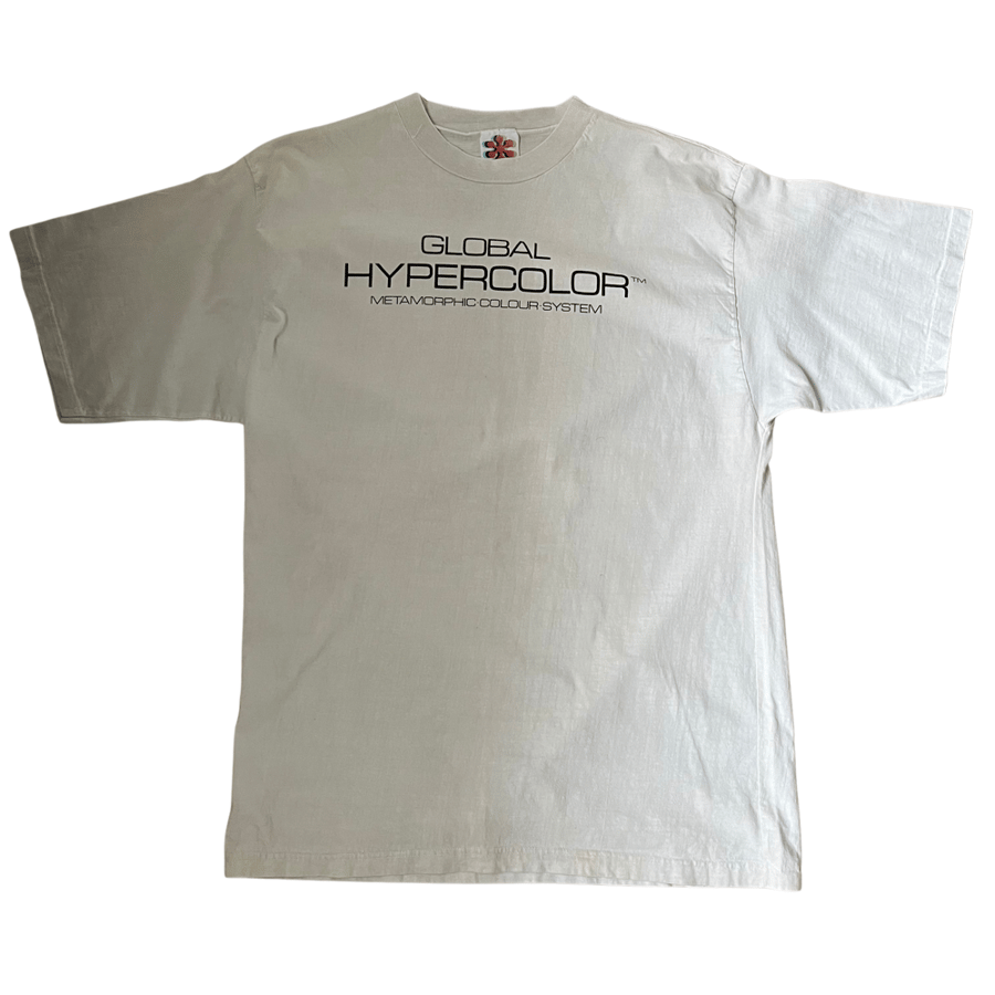 Image of Vintage Global Hypercolor spellout t shirt: Size XL