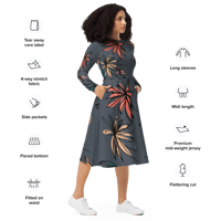 Image 2 of Floral Ember Long Sleeve Midi Dress