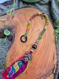 Image 2 of Dread Wrap - Green, Gold & Pink