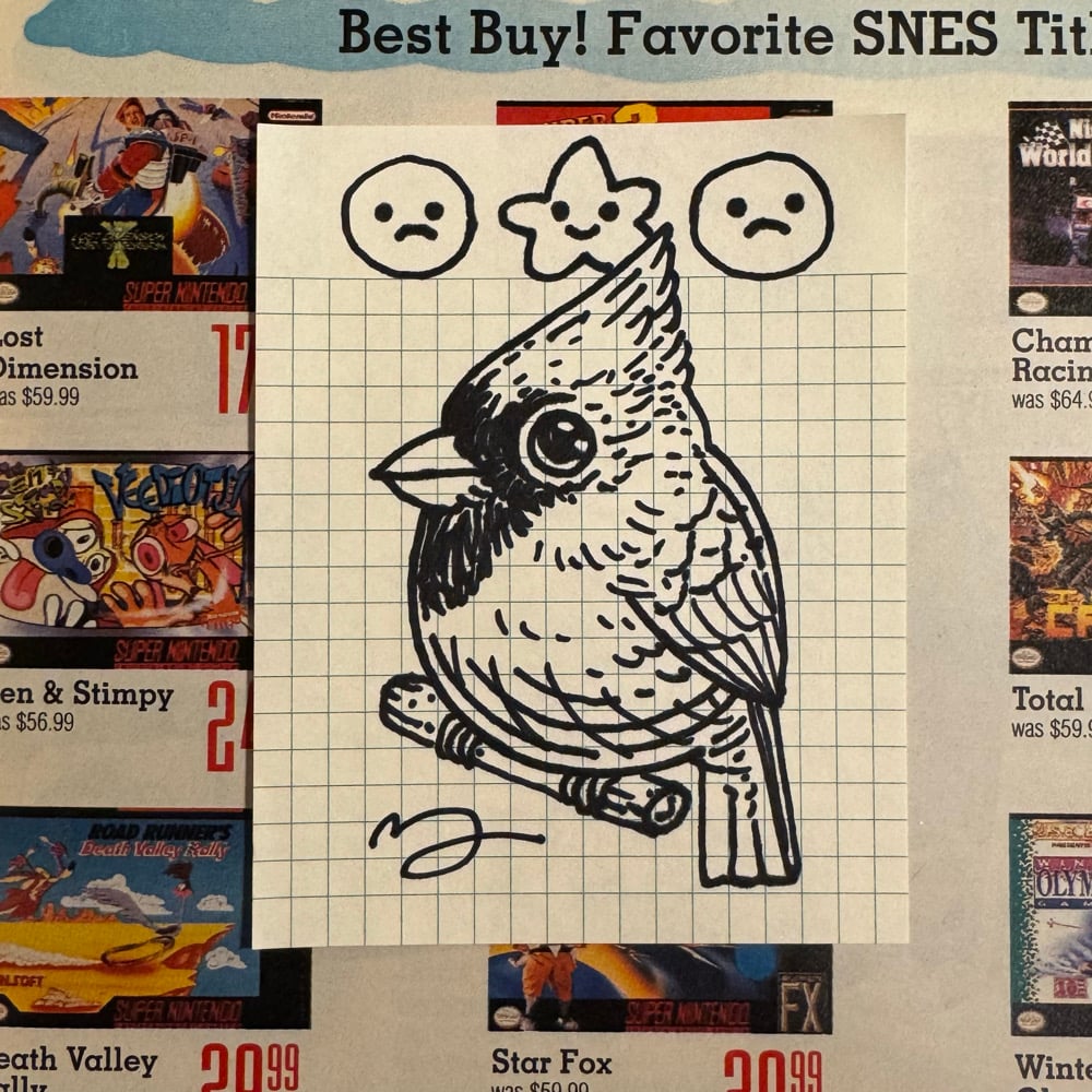 Image of Fat Bird Sharpie Sketch #275-284