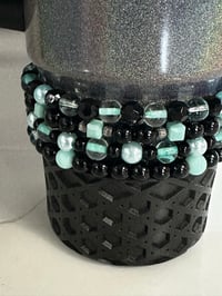 Image 3 of Mint and Black | Midnight Glitz Tumbler Bracelet Stack