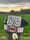 Cross 2” Hand Tooled Beaded Belt