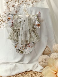 Image 4 of Newborn girls body-dress for photoshoots | Emily | floral sage