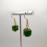 Image 1 of Green Dice Earrings