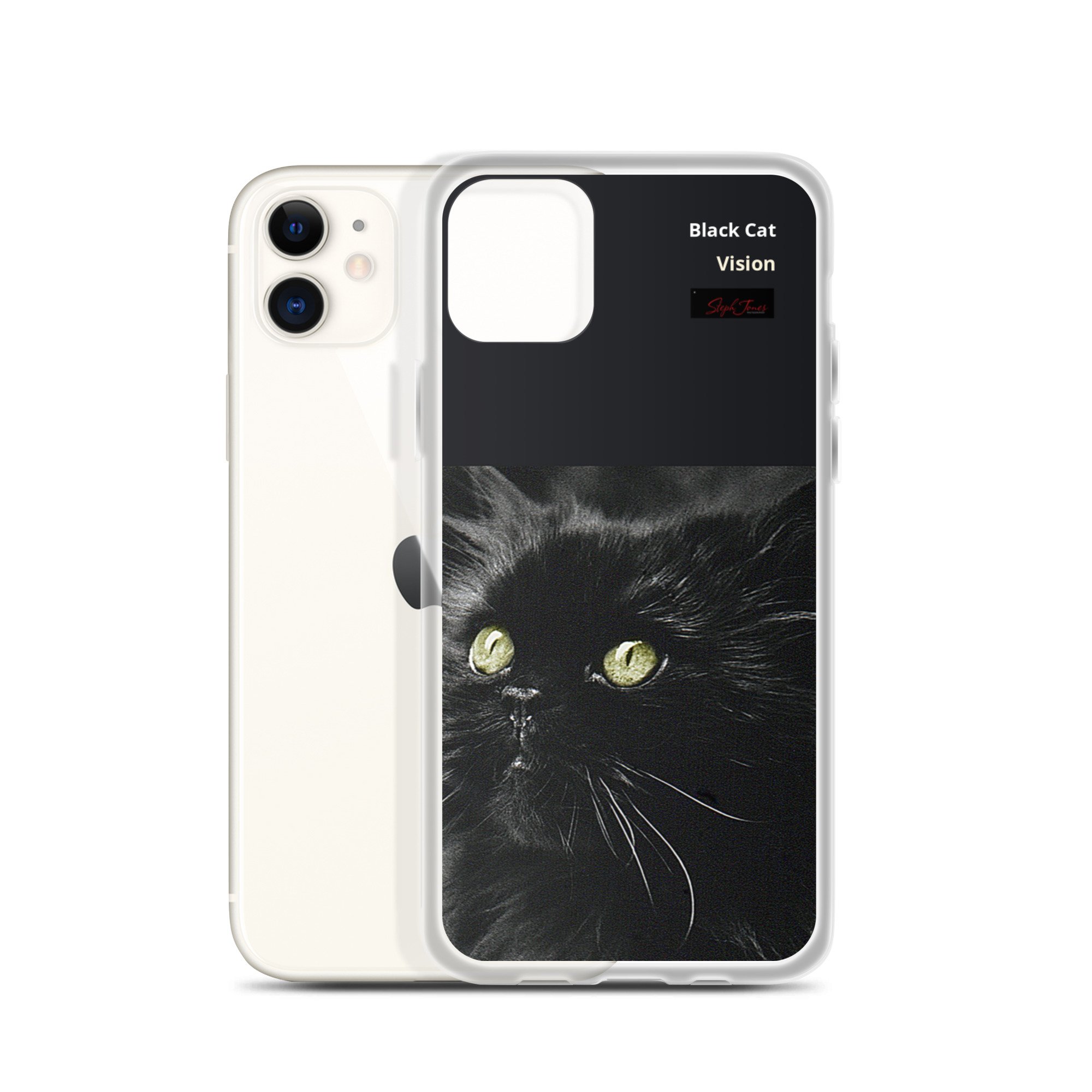 Image of iPhone Case. Black Cat Vision. Steph Jones Pet Photography Collection. 