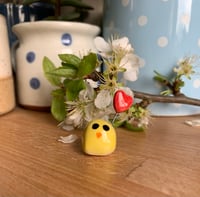 Image 4 of Hand Made Ceramic Cute  Easter Chick holding a Heart.